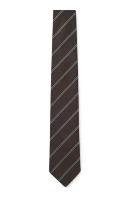 BOSS ONE silk-jacquard tie, Dark Brown