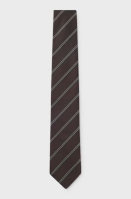 BOSS ONE silk-jacquard tie, Dark Brown