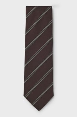 BOSS ONE silk-jacquard tie, Dark Brown