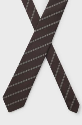BOSS ONE silk-jacquard tie, Dark Brown