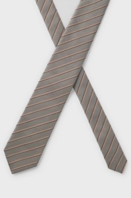 BOSS ONE silk-jacquard tie, Light Brown