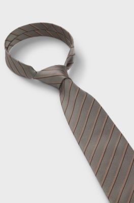 BOSS ONE silk-jacquard tie, Light Brown