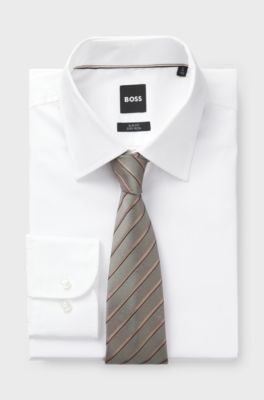 BOSS ONE silk-jacquard tie, Light Brown