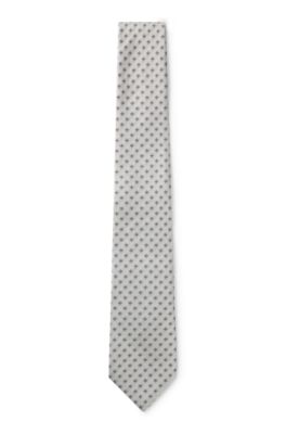 BOSS ONE Patterned tie in silk jacquard, Grey