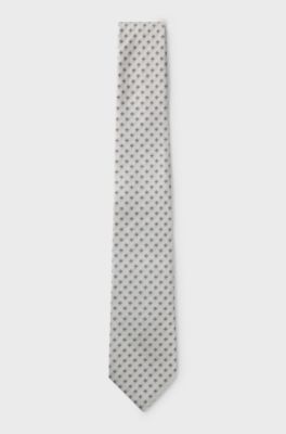 BOSS ONE Patterned tie in silk jacquard, Grey