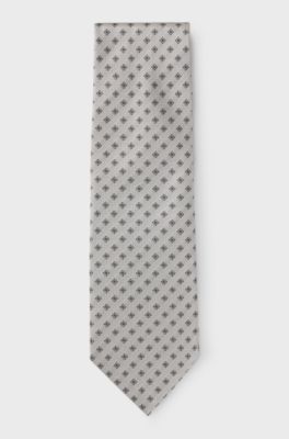 BOSS ONE Patterned tie in silk jacquard, Grey