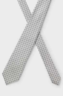 BOSS ONE Patterned tie in silk jacquard, Grey