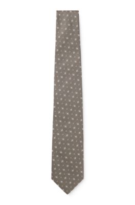 BOSS ONE Patterned tie in silk jacquard, Light Brown
