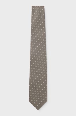 BOSS ONE Patterned tie in silk jacquard, Light Brown