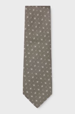BOSS ONE Patterned tie in silk jacquard, Light Brown