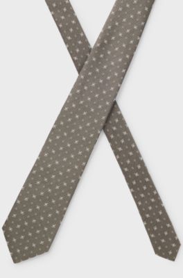 BOSS ONE Patterned tie in silk jacquard, Light Brown