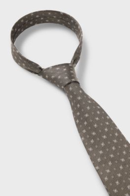 BOSS ONE Patterned tie in silk jacquard, Light Brown