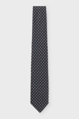 BOSS ONE Patterned tie in silk jacquard, Dark Blue