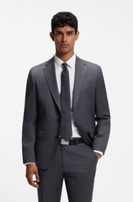 BOSS ONE Patterned tie in silk jacquard, Dark Blue