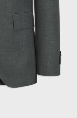 Two-piece regular-fit suit in Italian virgin wool, Dark Green