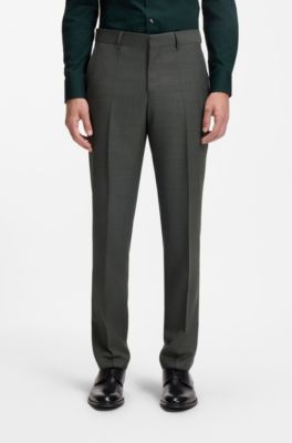 Two-piece regular-fit suit in Italian virgin wool, Dark Green