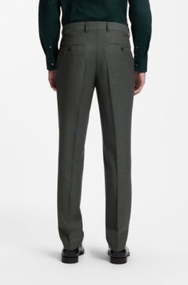 Two-piece regular-fit suit in Italian virgin wool, Dark Green