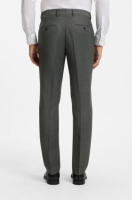 Two-piece regular-fit suit in Italian virgin wool, Dark Green