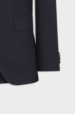 Abito due pezzi regular-fit in lana vergine italiana, Blu scuro