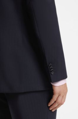 Abito due pezzi regular-fit in lana vergine italiana, Blu scuro