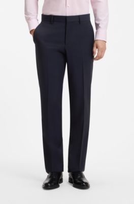 Two-piece regular-fit suit in Italian virgin wool, Dark Blue