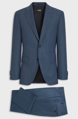 Two-piece regular-fit suit in Italian virgin wool, Light Blue