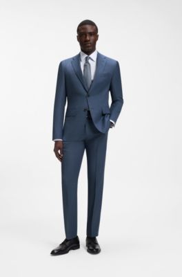 Two-piece regular-fit suit in Italian virgin wool, Light Blue