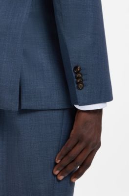 Two-piece regular-fit suit in Italian virgin wool, Light Blue