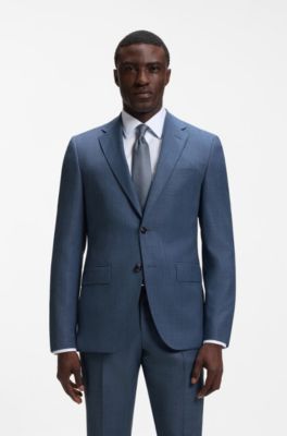 Two-piece regular-fit suit in Italian virgin wool, Light Blue