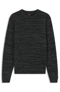Pullover aus Schurwolle und Baumwolle mit Mouliné-Effekt