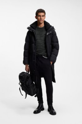 Boss Mouliné-knit sweater in virgin wool and cotton stickade tröjor herr – bild 2