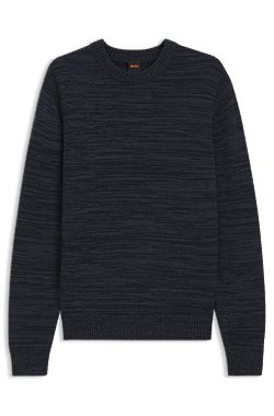 Pullover aus Schurwolle und Baumwolle mit Mouliné-Effekt