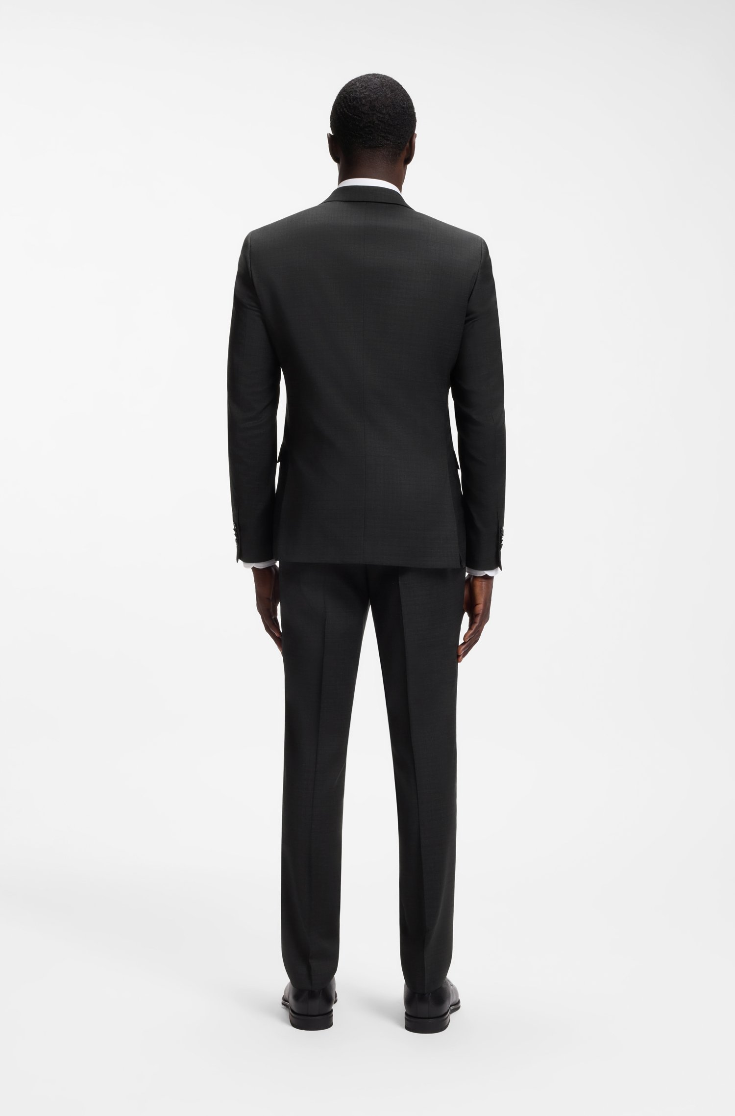 Boss Three-piece slim-fit suit in patterned stretch wool kostymer herr – bild 3