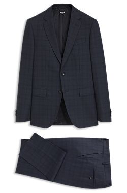 BOSS ONE Two-piece slim-fit suit in checked virgin wool