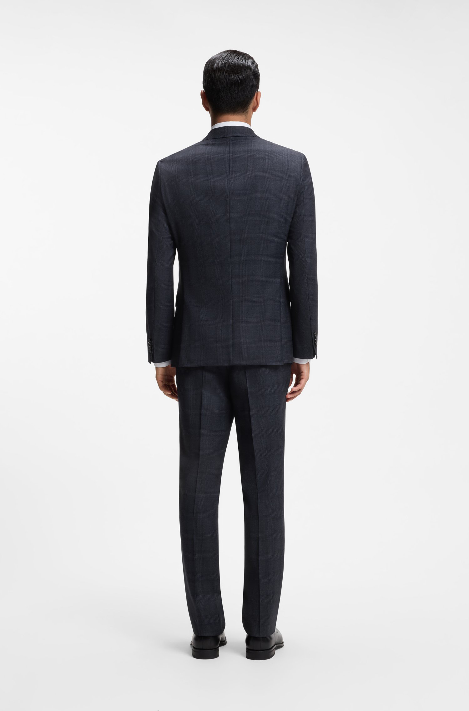 Boss ONE Two-piece slim-fit suit in checked virgin wool kostymer herr – bild 3
