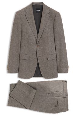 Patterned slim-fit suit in Italian virgin wool