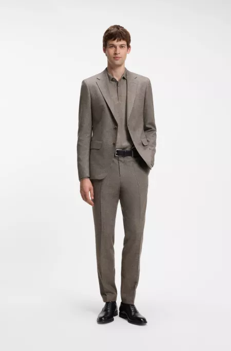 Costume Slim en laine vierge italienne à motif