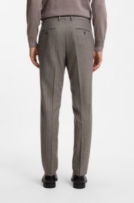 Patterned slim-fit suit in Italian virgin wool, Dark Brown