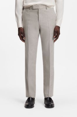 Patterned slim-fit suit in Italian virgin wool, Light Brown