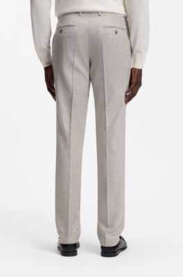 Patterned slim-fit suit in Italian virgin wool, Light Brown