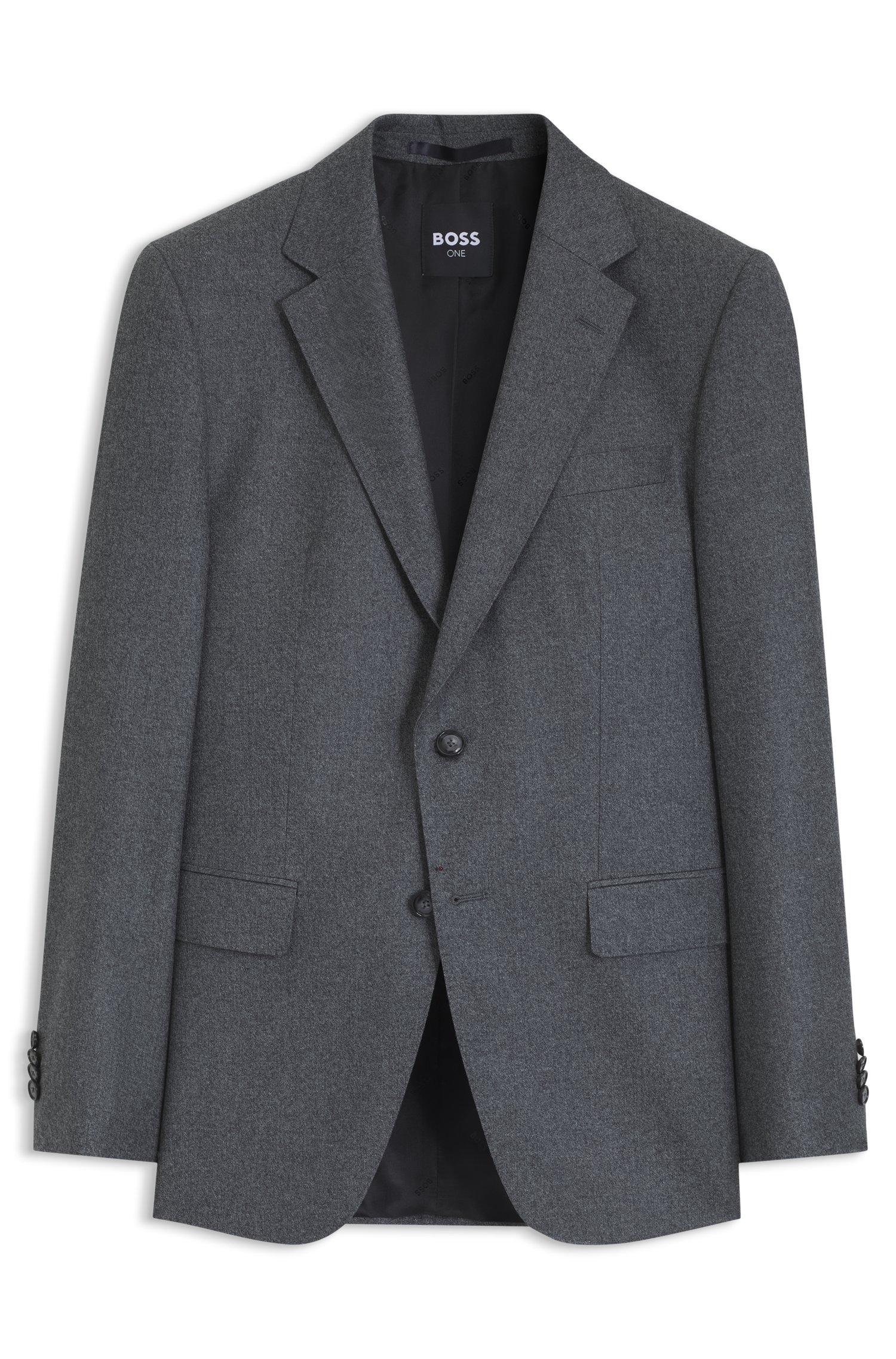 Boss ONE Slim-fit suit jacket in melange virgin wool kavajer & blazers herr