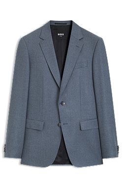 BOSS ONE Slim-fit suit jacket in melange virgin wool