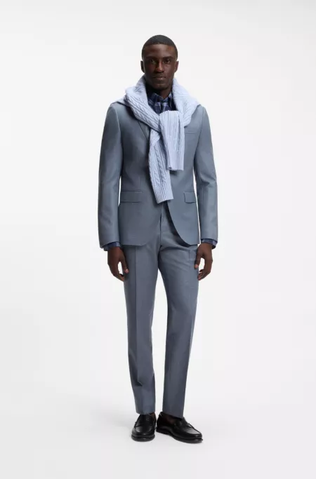 BOSS ONE Veste de costume Slim en laine vierge chinée