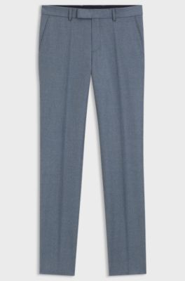 BOSS ONE Slim-fit trousers in melange virgin wool, Grey