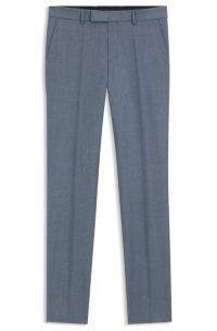 BOSS ONE Slim-fit trousers in melange virgin wool, Grey