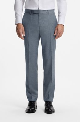 BOSS ONE Slim-fit trousers in melange virgin wool, Grey