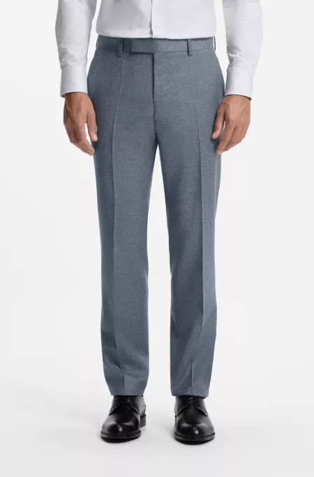 BOSS ONE Slim-fit trousers in melange virgin wool