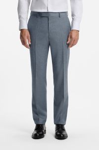 BOSS ONE Slim-Fit Hose aus melierter Schurwolle, Grau