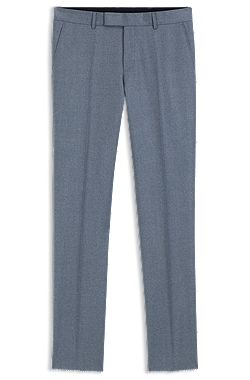 BOSS ONE Slim-fit trousers in melange virgin wool