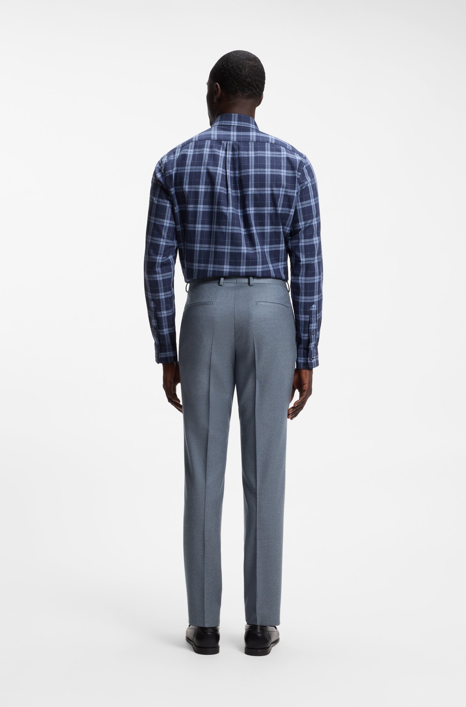 Boss ONE Slim-fit trousers in melange virgin wool byxor herr – bild 2